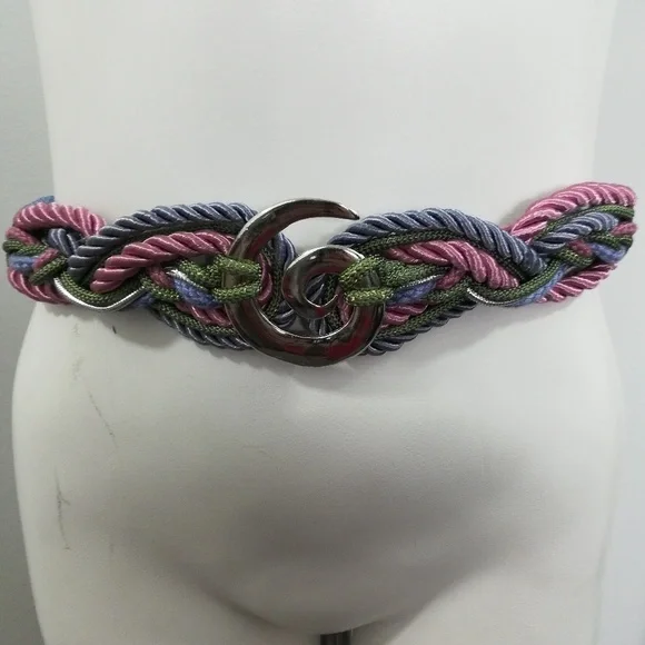 Vintage Braided Stretch Belt Size M 27" - Picture 3 of 8